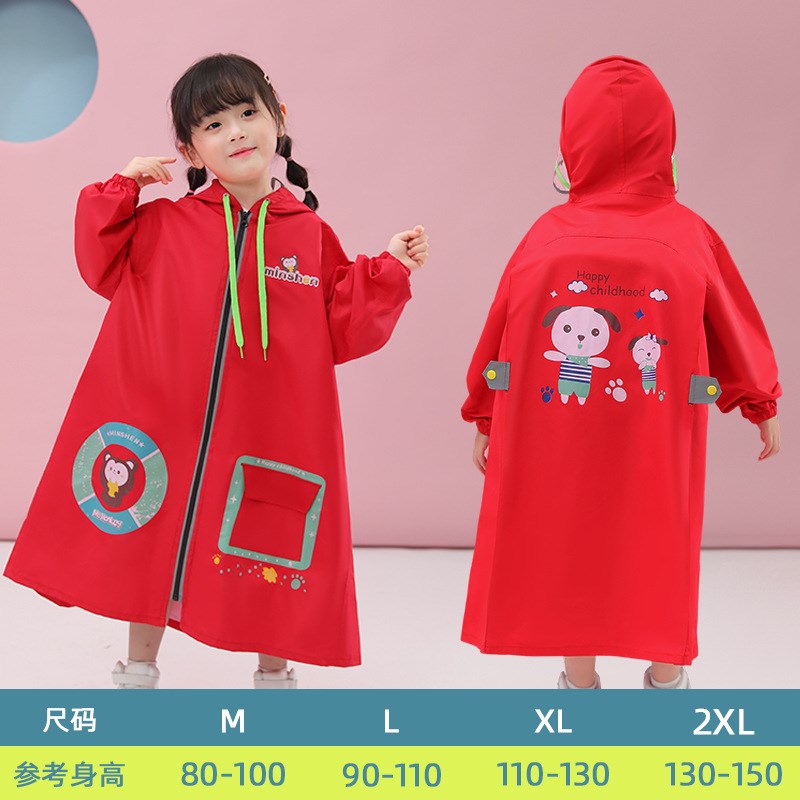 新款儿童雨衣男女宝宝小学生上学带书包位雨披长款全身儿童防雨服