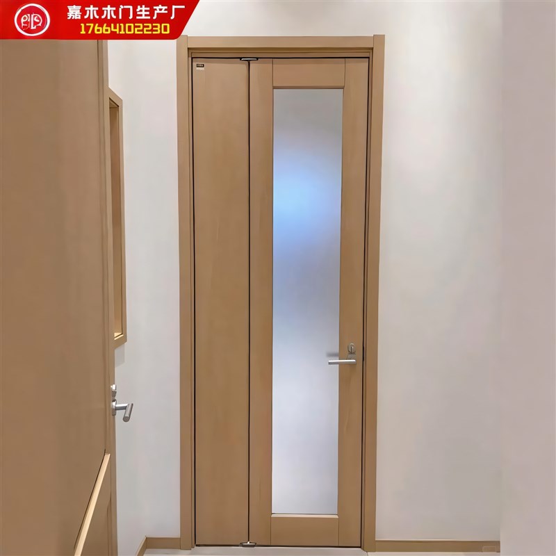 pd门折叠门卫生间厕所无轨道玻璃门1度平折门推拉门三七折叠门