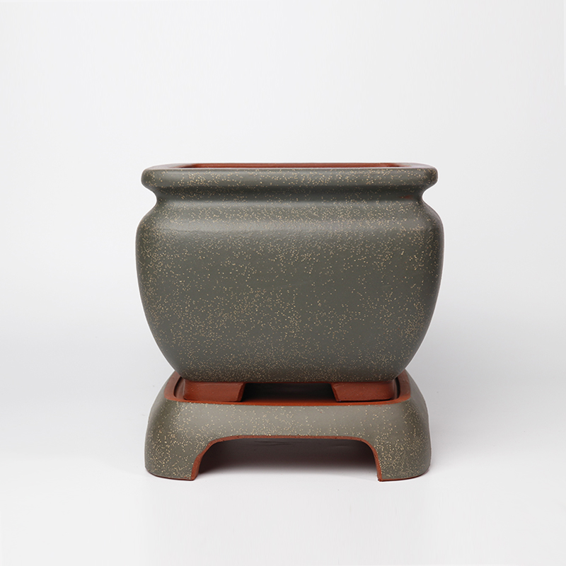 蔓木人紫砂宜兴紫砂花盆大四方兰花盆矮种梅桩盆景盆精品手工