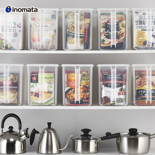 inomata桌面收納盒超市食品展示盒廚房整理盒收納箱透明櫥柜零食