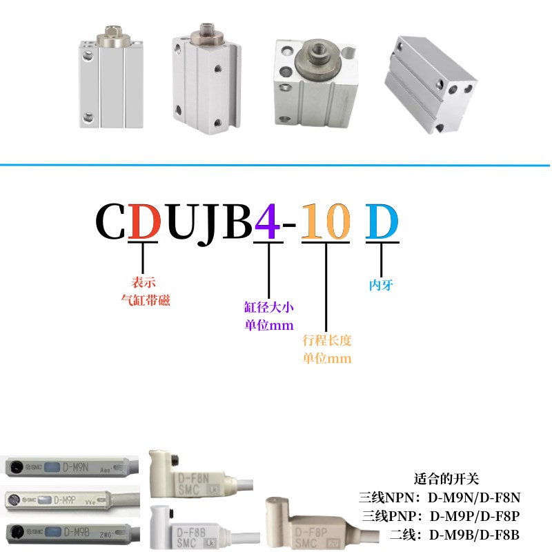 气缸CUJB/UJB/4/6/8/10/12/16/20/5/15//30/35//45//D/DM