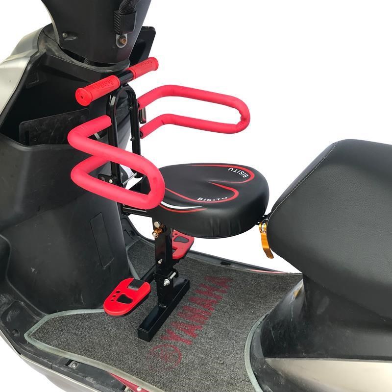 适用电动摩托车儿童车座可折叠踏板车座椅前置小龟车电摩的儿童座