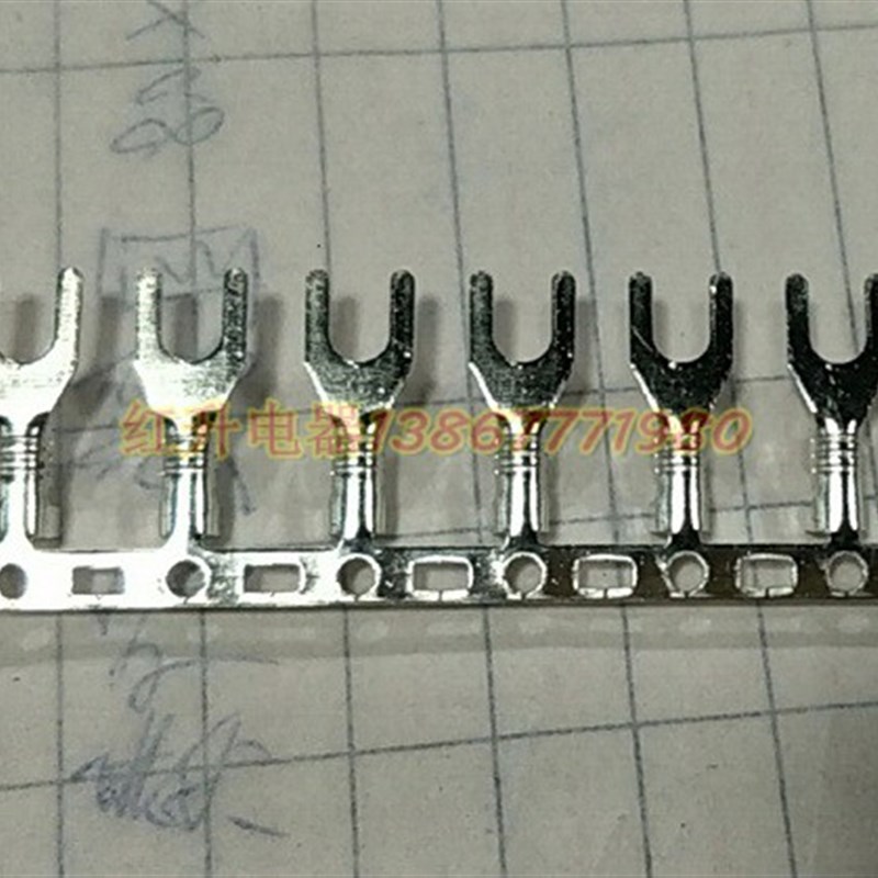 .2叉型接线片/Y型接线片/接线压线端子 10000只/盘 连带横带0.