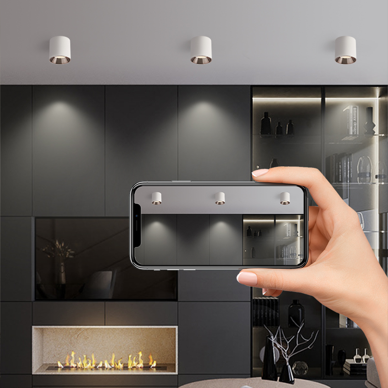 led明装筒灯圆形阳台斗胆灯吸顶射灯防眩方形走廊过道客厅无灯