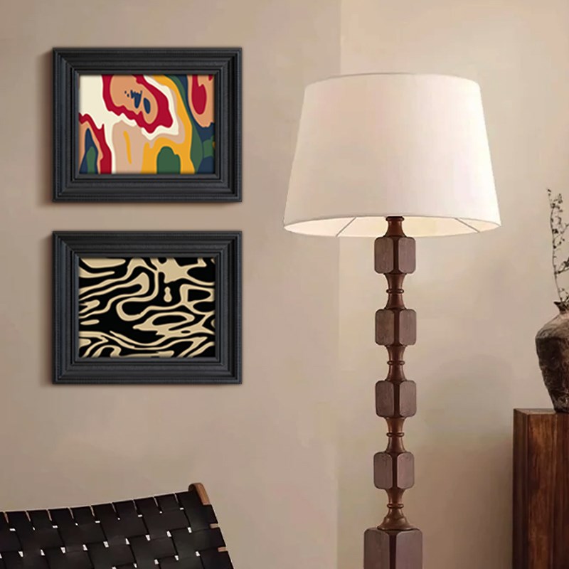 中古风客厅装饰画轻法式餐厅壁画艺术卧室床头挂画蒙德里安