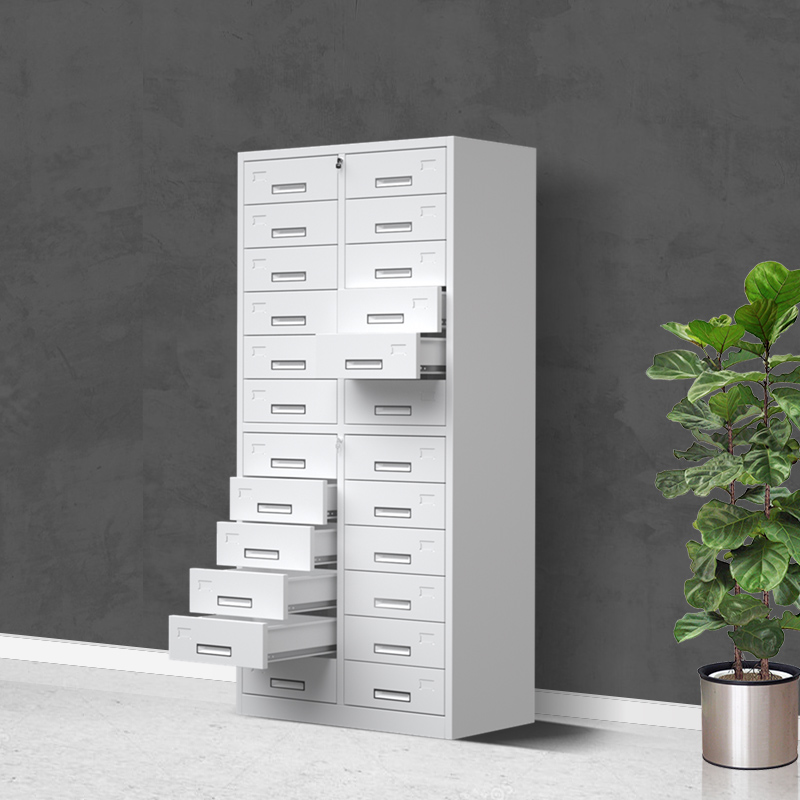 办公室12斗带锁小柜子铁皮矮柜档案柜多斗工具柜24斗抽屉式文件柜