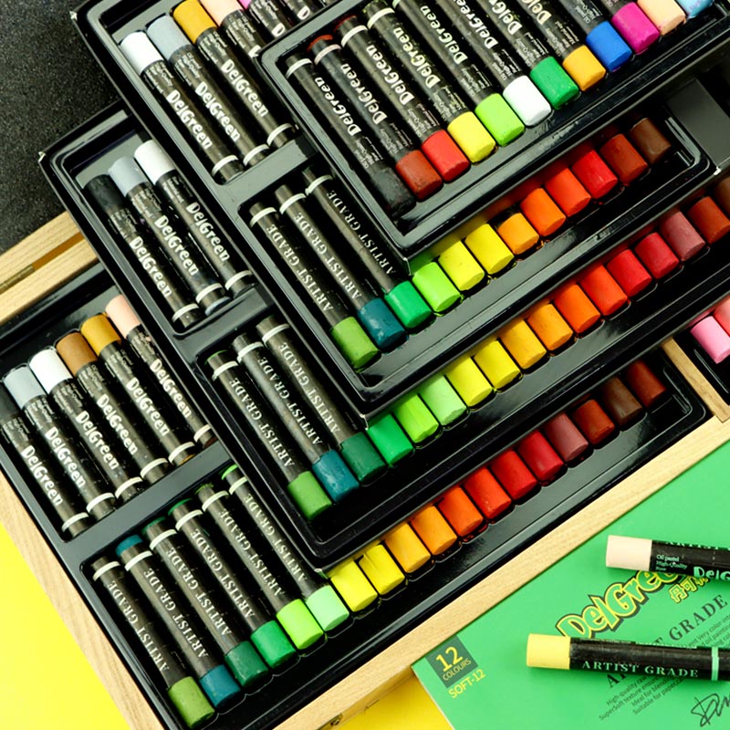 丹可林重彩油画棒色2色色软性蜡笔专业级可水洗重彩棒油化棒