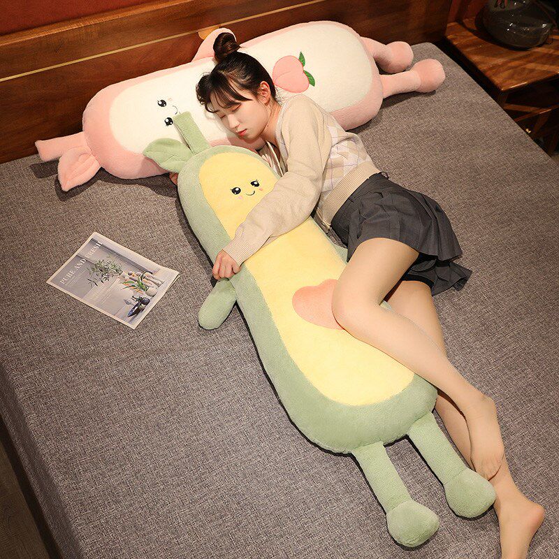 牛油果长条抱枕女生夹腿睡觉专用侧睡大人儿童毛绒玩偶搂抱睡公仔