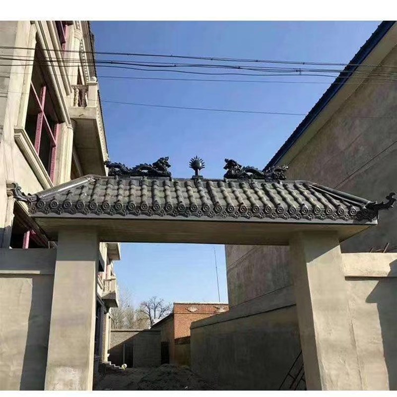 树脂一体瓦仿古瓦仿古屋檐屋顶装饰瓦帽墙帽马头墙庭院墙头瓦