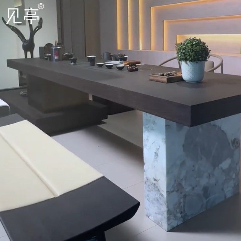 见亭新现代桃白蜡木意式极简阳台家用实木茶桌椅茶台,住宅家具,家用茶台/茶桌,淘宝优惠券,粉丝福利购,淘宝优惠卷