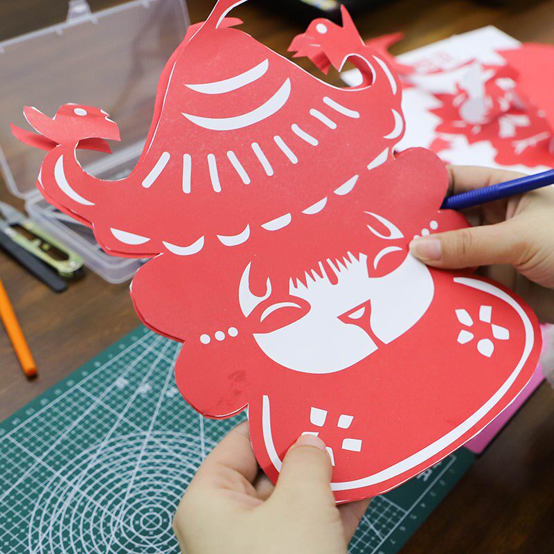 剪纸刻纸工具装中剪纸画学生初学全剪纸模板教学
