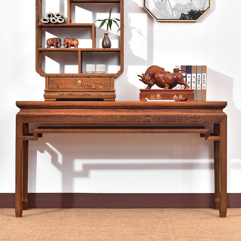 红木家具鸡翅木条案中式仿古供桌家用实木中堂神供台桌平头案