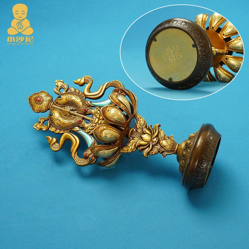 佛堂八吉祥供奉铜吉祥八宝海螺宝瓶莲家居玄关装饰物品