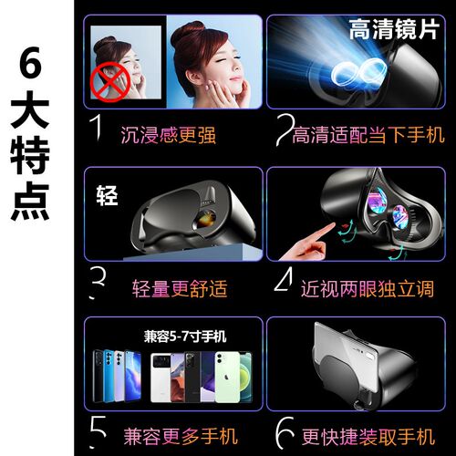 眼镜虚拟现实电影手盒子近视智能眼睛游戏