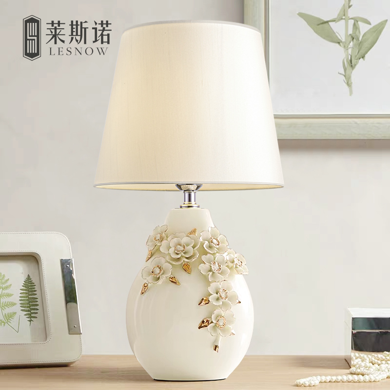 台灯卧室床头灯温馨浪漫现代田园客厅欧式结婚房家用陶瓷台灯