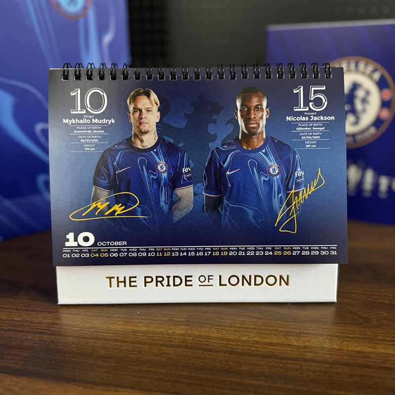 20年切尔西赛程台历球员签名年日历办公家用桌摆礼品恩佐帕尔默