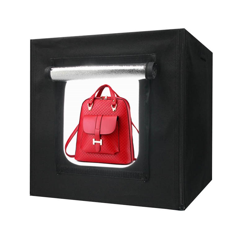 调光LED摄影棚 小型柔箱拍照灯产品便携白底道具海腾cm