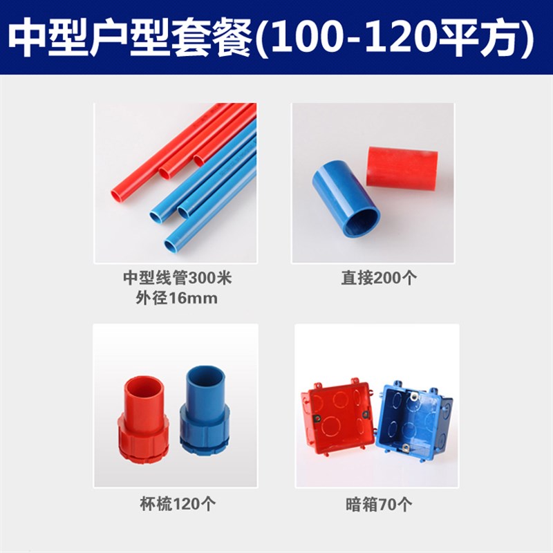 天一 金牛PVC线管套餐 强弱电分离线管穿线管中型 16 20 电线套管