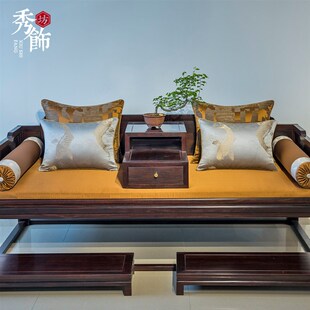 新罗汉床垫子五件锦衣玉食古典红木沙发坐垫飘垫防滑定制