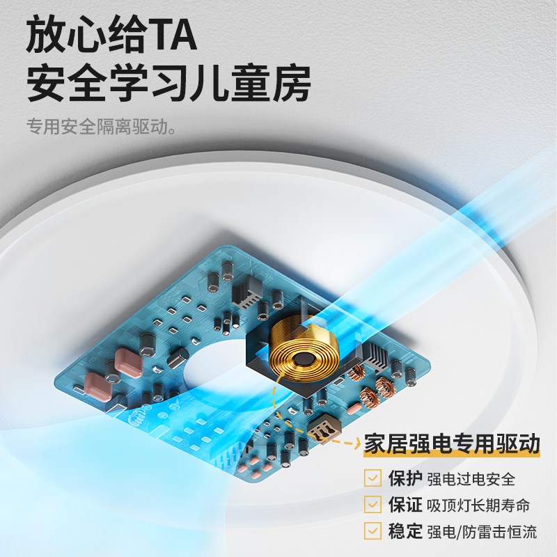眼爸爸儿童房护眼吸顶灯孩子学生书房灯卧室全光谱健康护眼吸顶灯