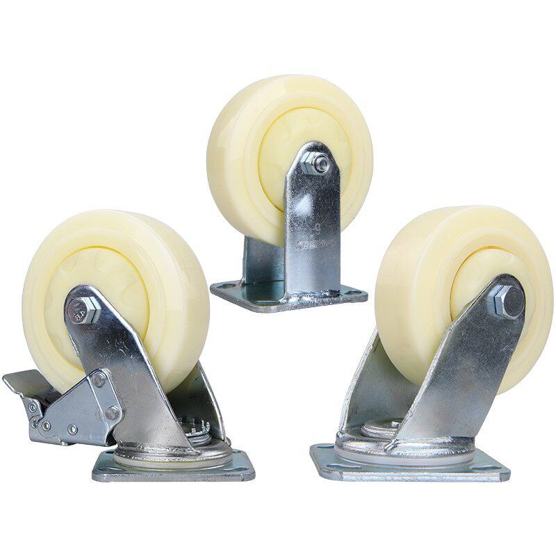 同步寸5寸寸寸重型优质白尼龙万向轮防缠绕手推车咕噜定向脚轮