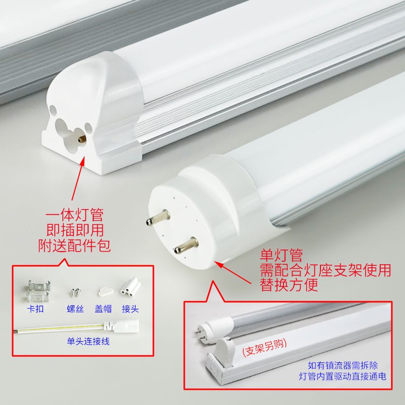 全光谱T护眼灯管R9高显一体日光灯无频闪防蓝光办公LED教室灯