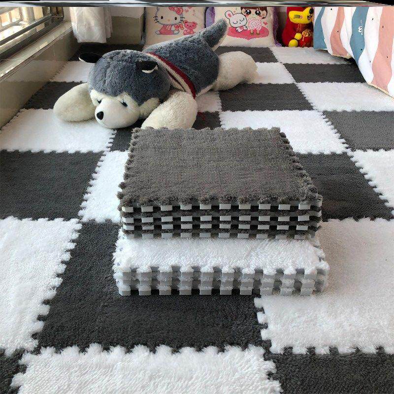 泡沫垫裁剪地毯少女卧室绒面地垫拼图床边台防潮飘卧室全铺