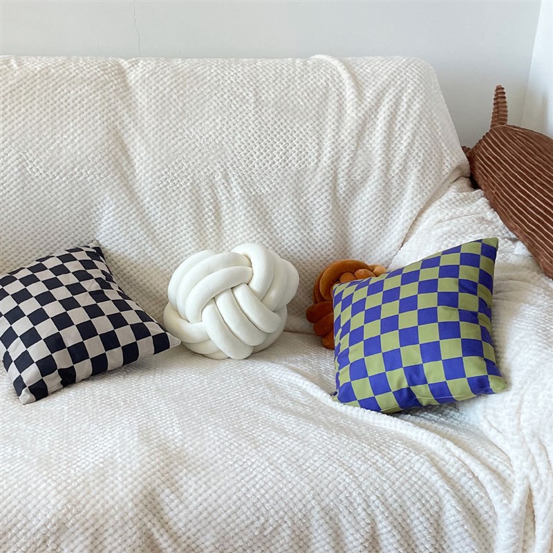 南岛宝社[怕猫抓]多尺寸软奶白in风奶白纯色防尘沙发罩盖布毯