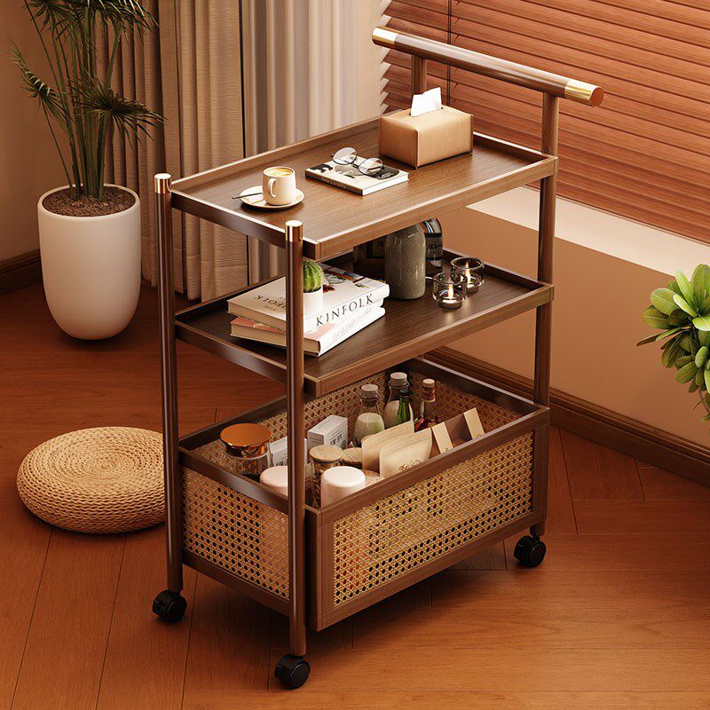 边几小茶几沙发边柜客厅小桌子小户型中古风零食小推车