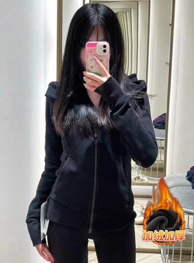 抖音质量爆款修身短外套女冬季加绒2025新款收腰显瘦连帽开衫卫衣