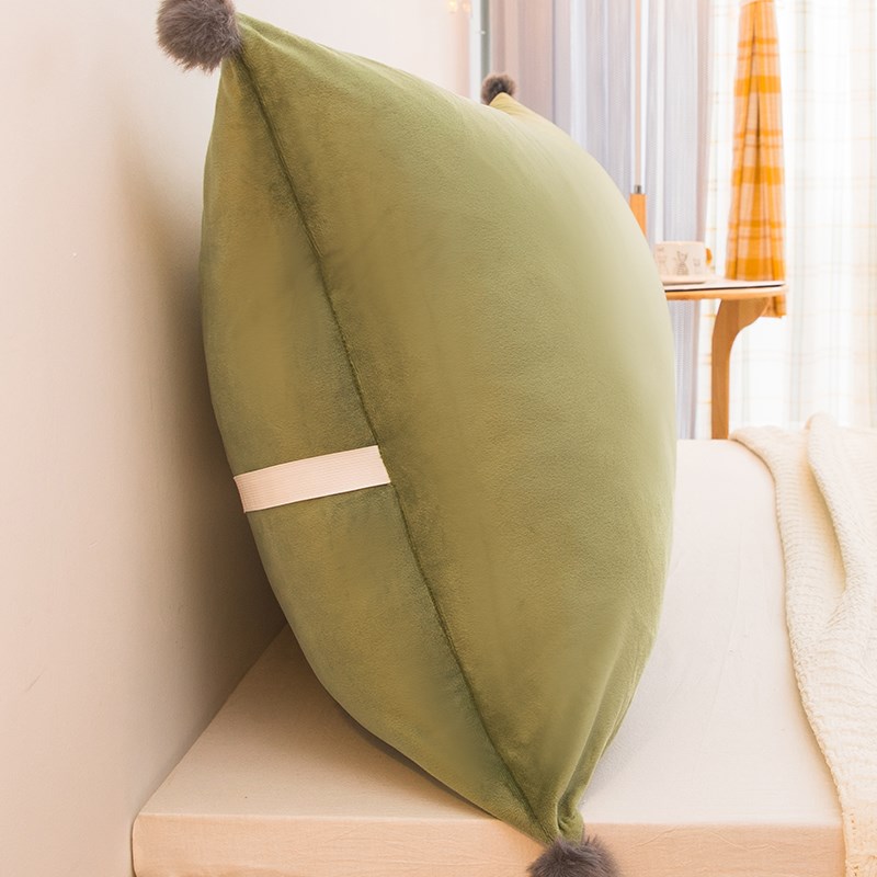 绿色 床头靠垫宿舍长方形大抱枕in风床上靠枕长条靠背软包可拆洗