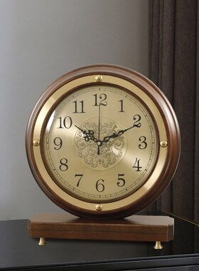 摆钟石英客厅台式座钟复古时尚钟表坐钟摆放台钟时钟