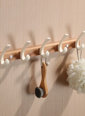 风白色挂衣钩进门玄关衣帽挂钩门后浴室挂衣架粘钩免打孔排钩