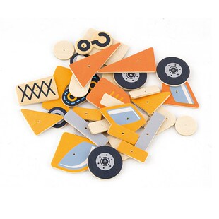 唯嘉锤子画匠器儿童益智手工创意木质软木钉工程车游戏