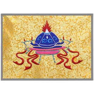 款佛家刺绣挂幡莲一体幡绣对联佛堂庄严装饰长幡竖幡佛帆