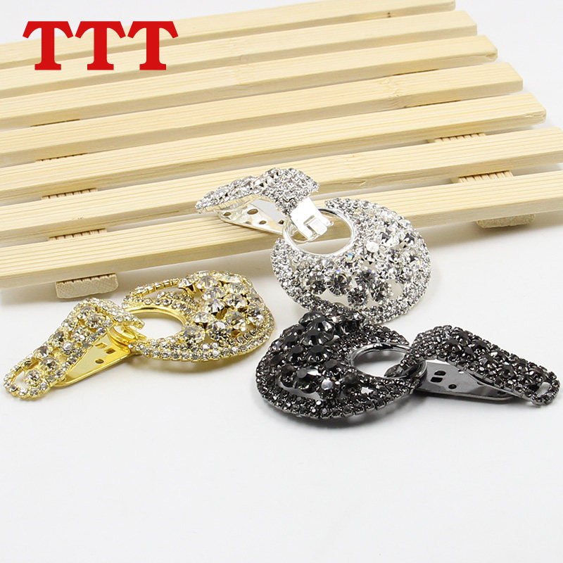 金色银色对扣搭扣水钻女士大衣水貂皮草貂皮裘皮纽扣扣子鸭嘴扣