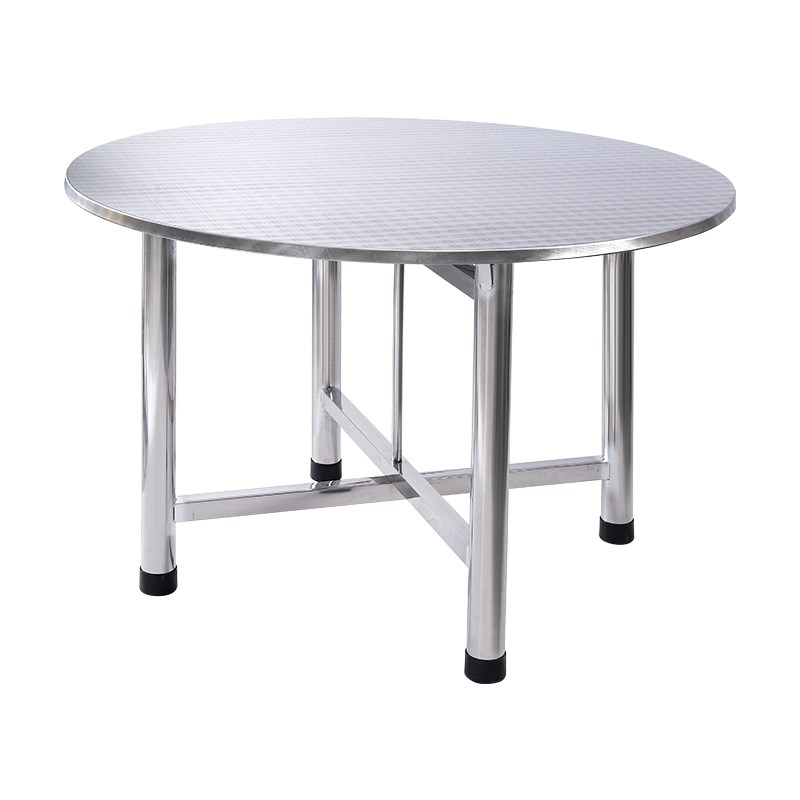 不锈钢折叠圆桌子饭馆转盘桌餐厅饭店宴会桌家用大圆餐桌食堂饭桌