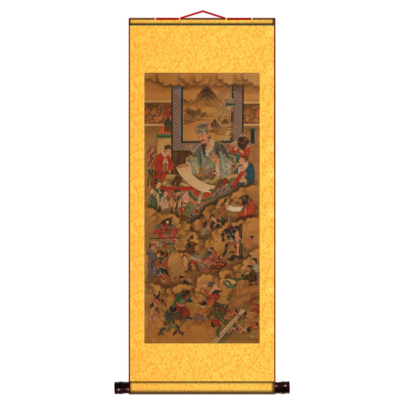 古画精品殿阎王像十殿阎君像道场用品水陆画卷轴挂画