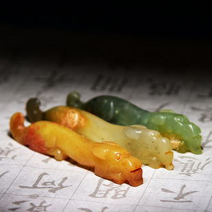 岫玉兵符笔搁书法玉石笔架初学者毛笔搁笔架山文房文艺创意小