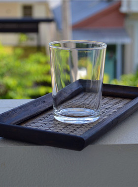 泰国实木盘长方形竹编小盘茶盘功夫茶具竹木制品东南风格复古