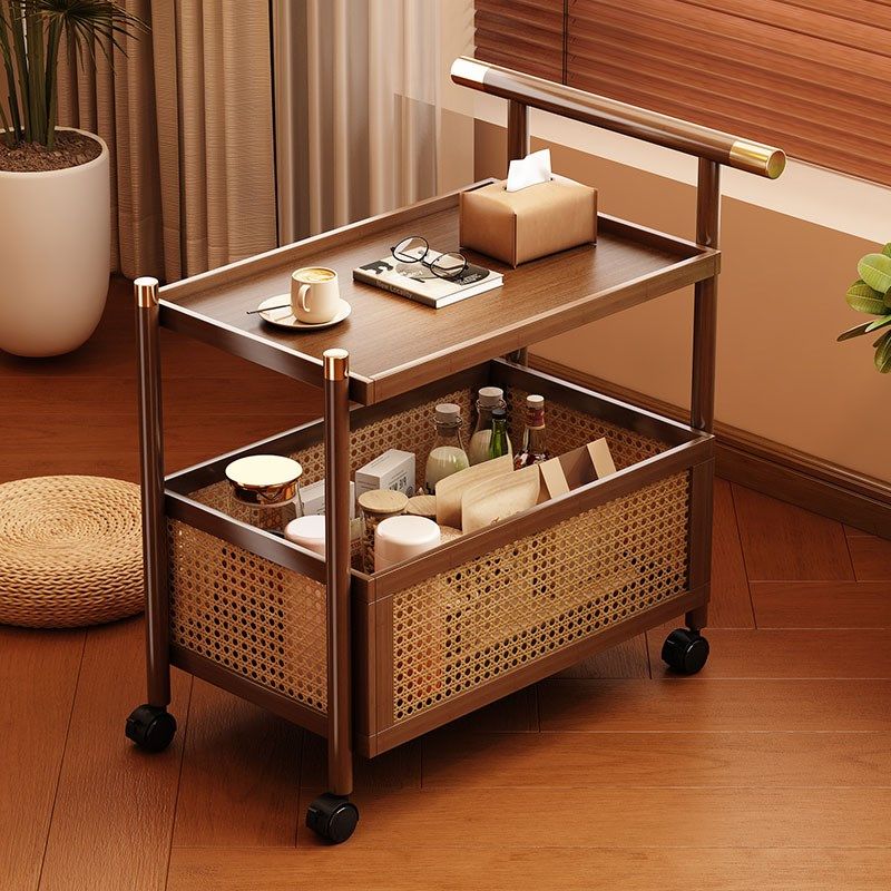 边几小茶几沙发边柜客厅小桌子小户型中古风零食小推车