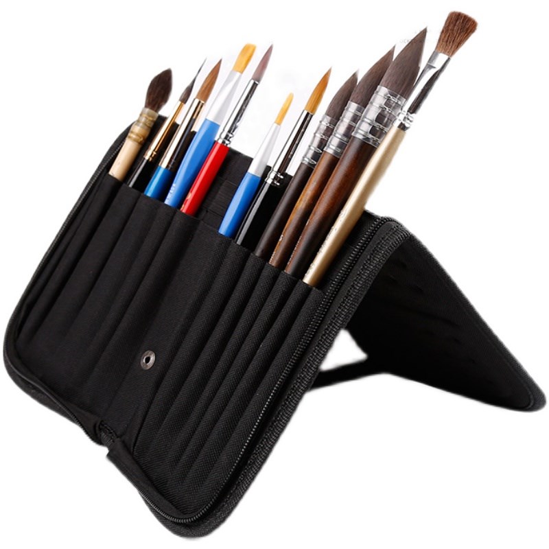 87兔  艺之笔便携水彩画笔包水粉画笔透气笔袋毛笔笔帘油画笔包
