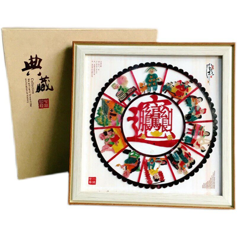 陕西皮影工艺品手工皮影装饰画特色礼品商务礼品送老外定制