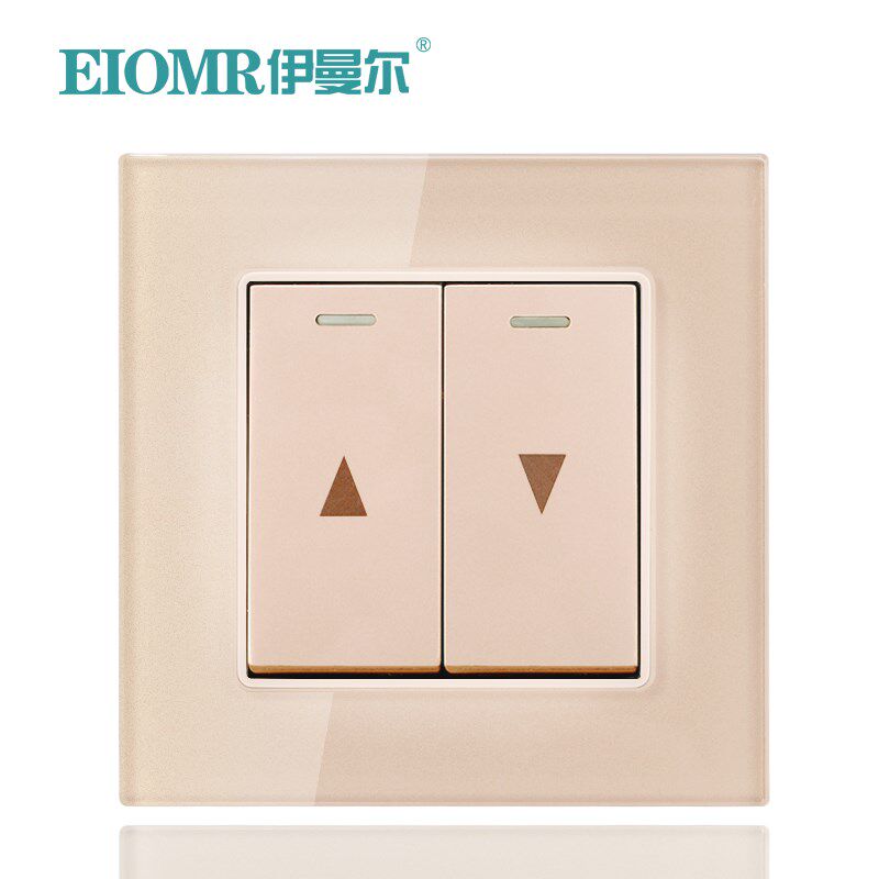 百叶窗升降关自动复位器电动窗帘按钮升降电动窗帘卷帘关暗装