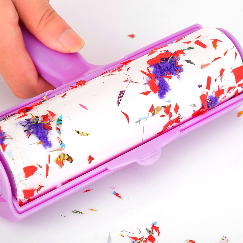 净得丽家居粘尘纸粘毛器可撕式1cm斜撕粘毛滚筒除尘纸替换包8袋