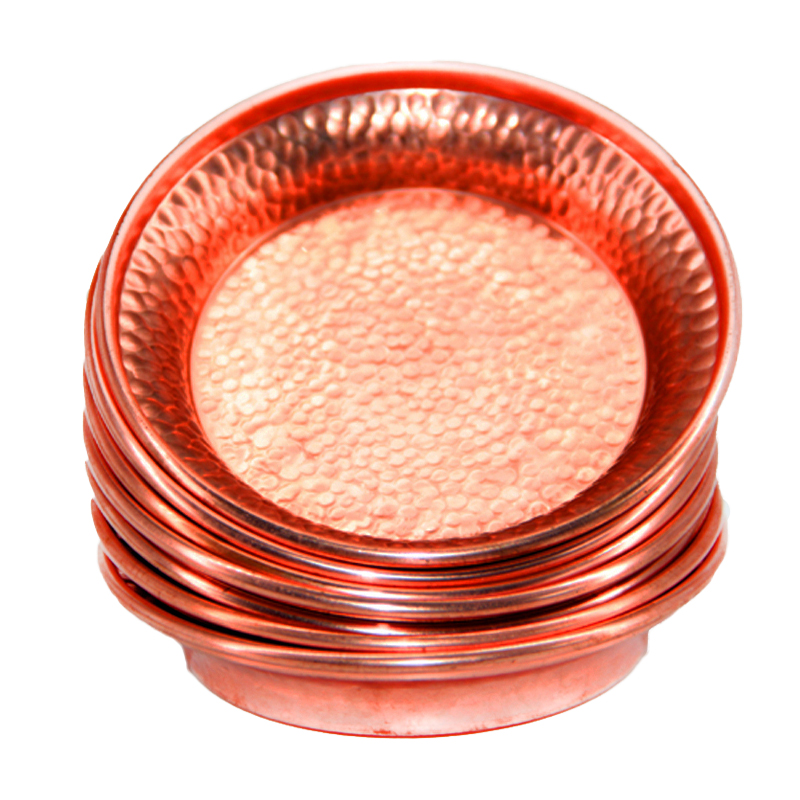 西行人  供盘法会供朵玛红铜紫铜手工打磨一七个烟供盘香薰盘