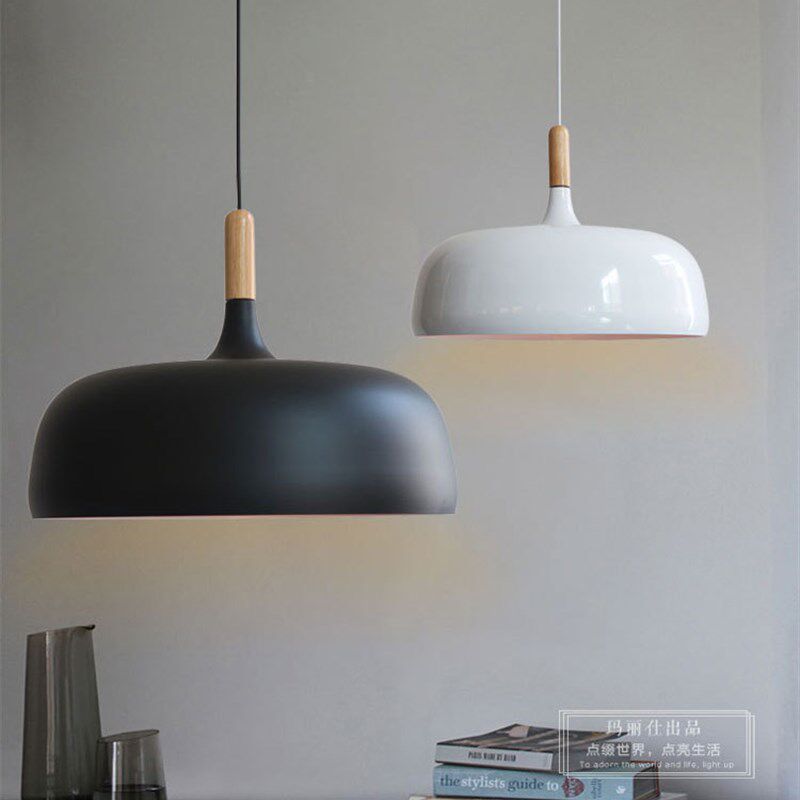 现代复古工业风灯吧台奶茶店火锅店黑色白色餐饮店小吊灯