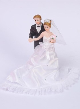 欧式结婚摆件人物树脂西式结婚蛋糕装饰小人偶婚礼浪漫情侣公仔