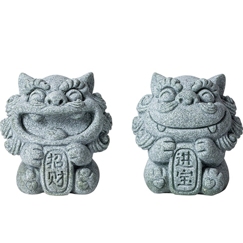 创意博才如意小狮子可爱茶宠茶玩摆件鱼缸造景盆栽装饰品