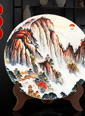 石敢当陶瓷泰山石中式家居玄关书房办公室补角缺角靠山石